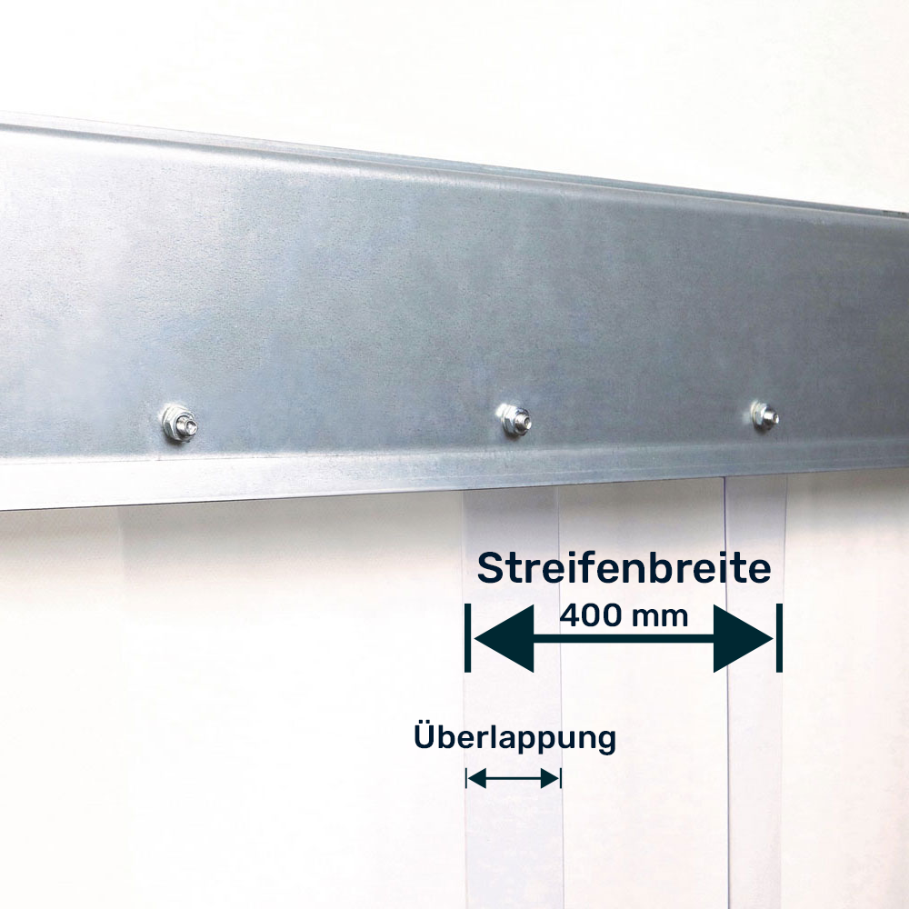 PVC Streifenvorhang Typ "STARR" (Starres System) 400x4